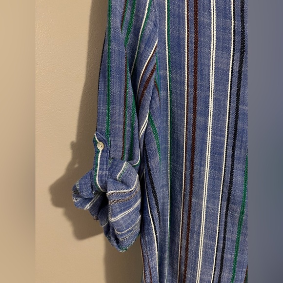 $6💙Bundled Kim Rogers Blue & Green Button Down Shirt - Picture 4 of 7